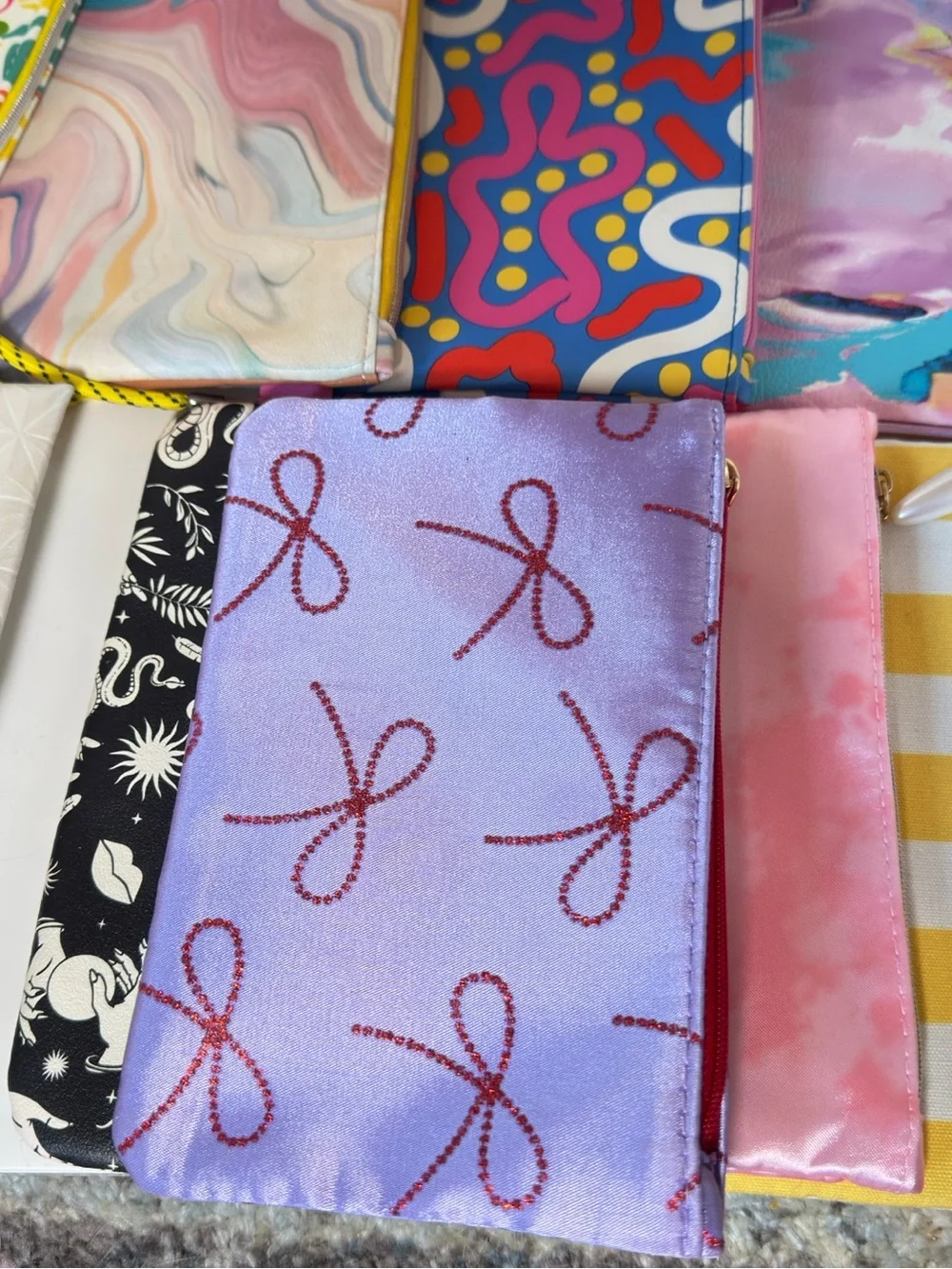 Kids Colorful Patterned Pencil Pouch - Lilac